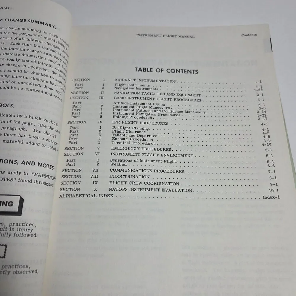 Vintage US Navy NATOPS Instrument Flight Manual 1967 Vietnam War Era Aviation